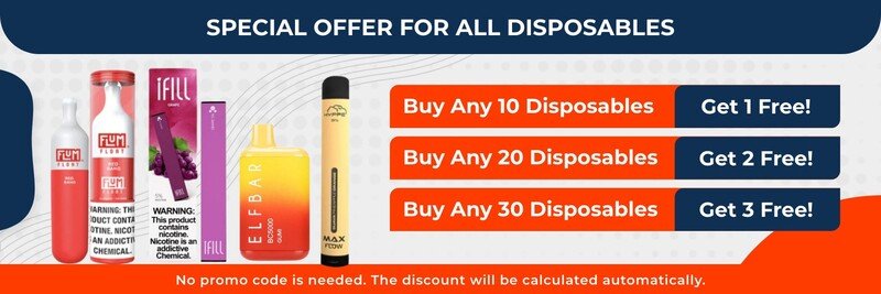 Supplied Provape promotion artwork showing various disposable devices and tiered promotional offers